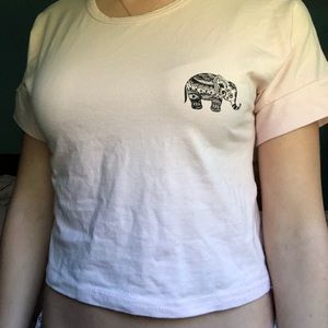 Cropped shirt with elephant